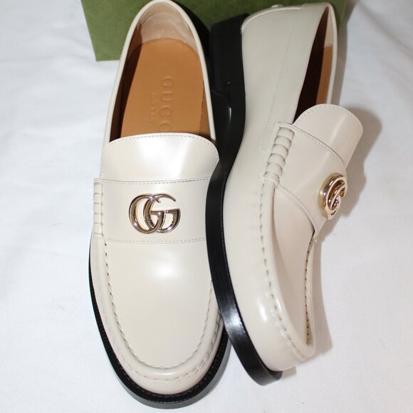 NWB Gucci Marmont GG New Ivoire Loafers Flats Slip Ons 41  816333 - Picture 3 of 5